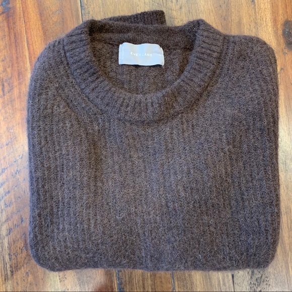 Everlane Sweaters - Everlane The Oversized Alpaca Crew brown sweater